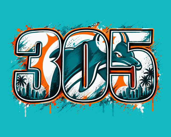 305 Miami Dolphins tee shirt