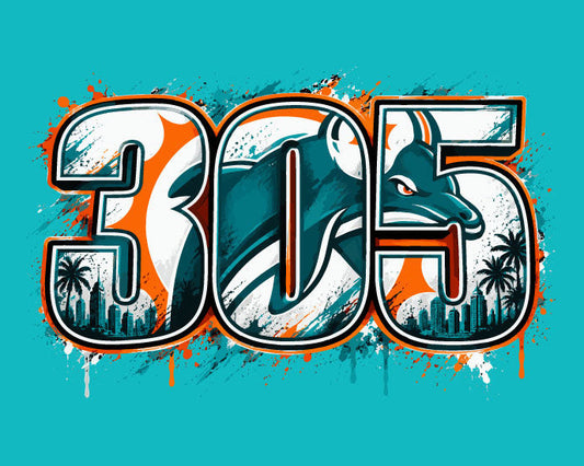 305 Miami Dolphins tee shirt