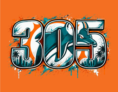 305 Miami Dolphins tee shirt