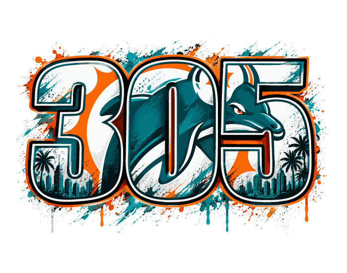 305 Miami Dolphins tee shirt